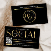 Glam Zwart & Goud Laten we een sociale media QR-co Visitekaartje