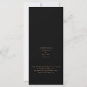 Glam Zwart & Goud Monogram Save the Date (Achterkant)