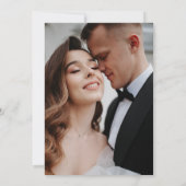 Glam Zwart Goud Script Kalligrafie Foto Bruiloft Kaart (Achterkant)