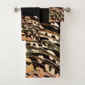 Glam Zwart Goud Sinaasappel Brons Cheetah Luipaard Bad Handdoek (Insitu)