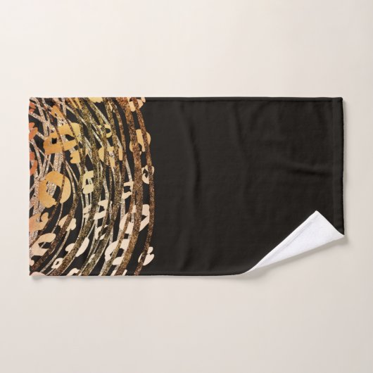Glam Zwart Goud Sinaasappel Brons Cheetah Luipaard Bad Handdoek (Handdoek)
