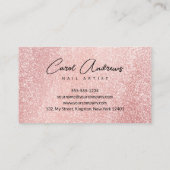 Glam Zwart Roos Goud Glitter Drips Nail Artist Visitekaartje (Achterkant)