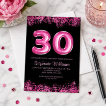 Glam Zwart Roze Folie Ballon 30e Verjaardagsfeestj