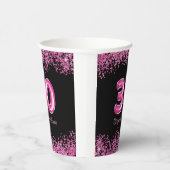 Glam Zwart Roze Folie Ballon 30ste Verjaardagsfees Papieren Bekers (Rechts)