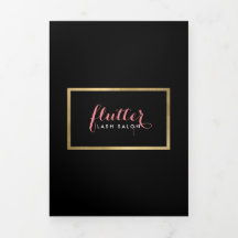 Glam Zwart Roze Goud Lash Salon Brochure