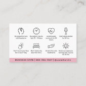 Glam Zwart Roze Script Botox Nazorg Gids Visitekaartje (Achterkant)