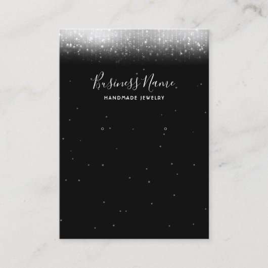 Glam Zwart Wit Oorbel Sieraden Display Visitekaartje (Voorkant)