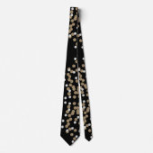 glam zwart-wit stippels champagnetoon confetti stropdas (Voorkant)
