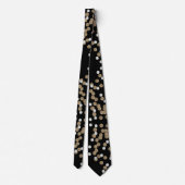 glam zwart-wit stippels champagnetoon confetti stropdas (Achterkant)
