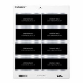 Glam Zwart Zilver Elegant Sjabloon Modern Verzendi Etiket (Full Sheet)