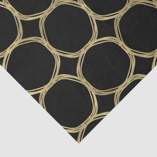 Glam & zwarte ringing Modern Glam Party Tissuepapier (Detail)