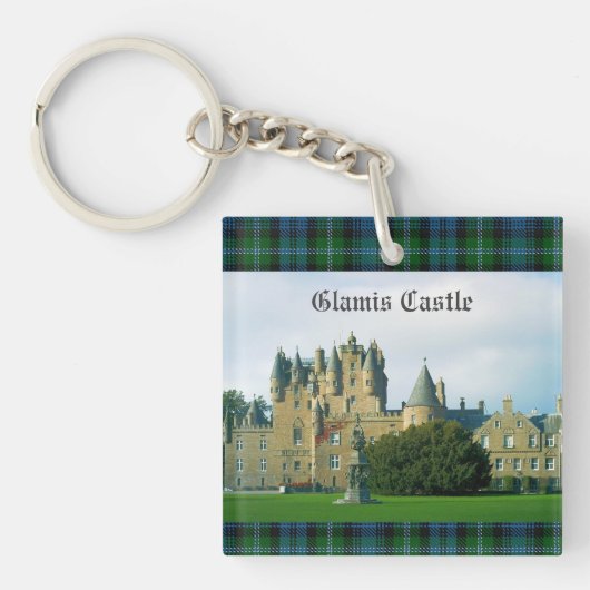 Glamis Castle Angus Scotland Schilderachtig Sleutelhanger (Voorkant)