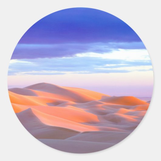 Glamis Sand Dunes tegen zonsondergang Ronde Sticker (Voorkant)