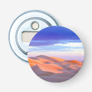 Glamis-zandduinen bij zonsondergang button flesopener