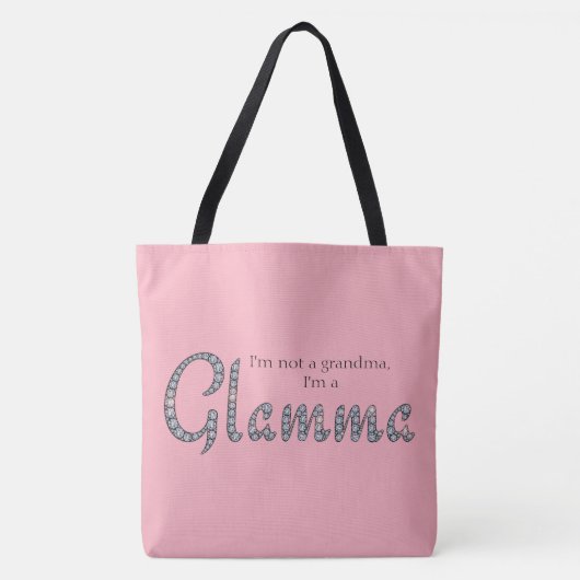 Glamma bling en douane achtergrondkleur tote bag (Voorkant)