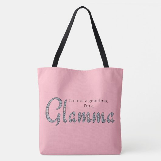 Glamma bling en douane achtergrondkleur tote bag (Achterkant)