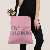 Glamma bling en douane achtergrondkleur tote bag (Dichtbij)