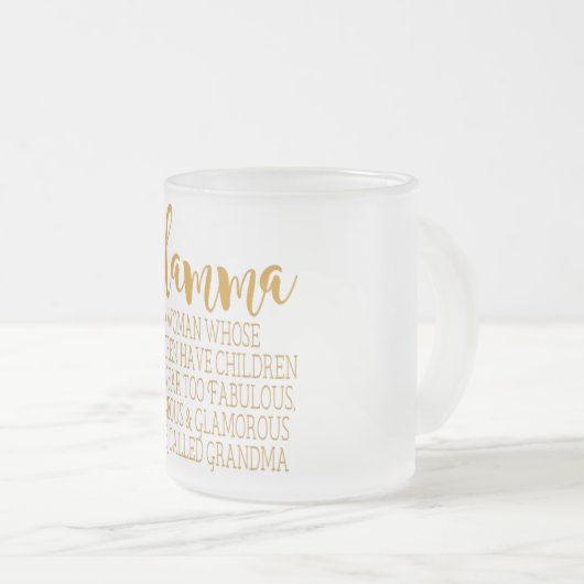Glamma - Fabulous Grandma Matglas Koffiemok (Voorkant rechts)