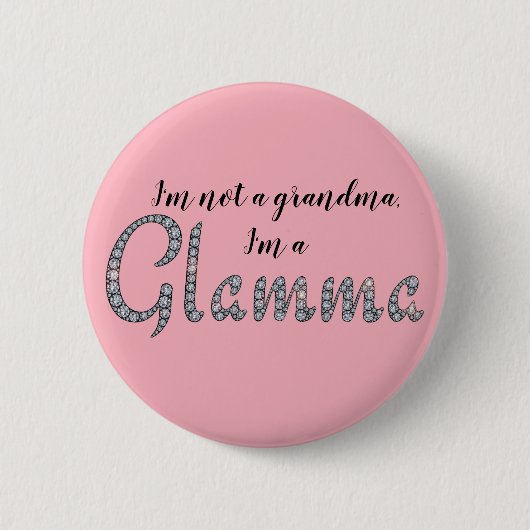 Glamma faux-bling neusvormig ontwerp ronde button 5,7 cm (Voorkant)