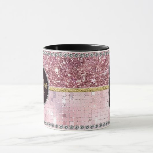 Glamma Glamoureuze grootma Roze Glitter Gold Name Mok (Midden)