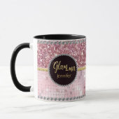 Glamma Glamoureuze grootma Roze Glitter Gold Name Mok (Links)