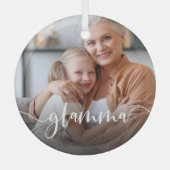 Glamma Grandma Script Overlay Glas Ornament (Voorkant)