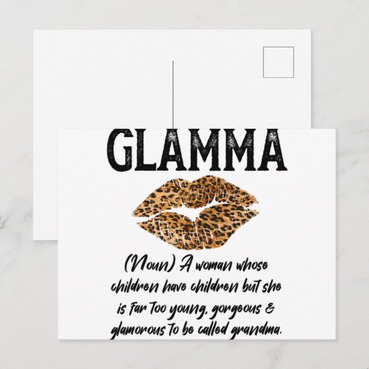 Glamma Leopard Lips Kiss- Glam-Ma Description- Mot Briefkaart (Voorkant / Achterkant)