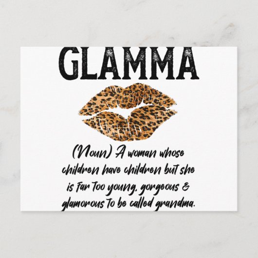 Glamma Leopard Lips Kiss- Glam-Ma Description- Mot Briefkaart (Voorkant)