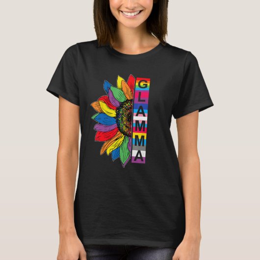 Glamma LGBTQ Gay Pride Sunflower T-shirt (Voorkant)