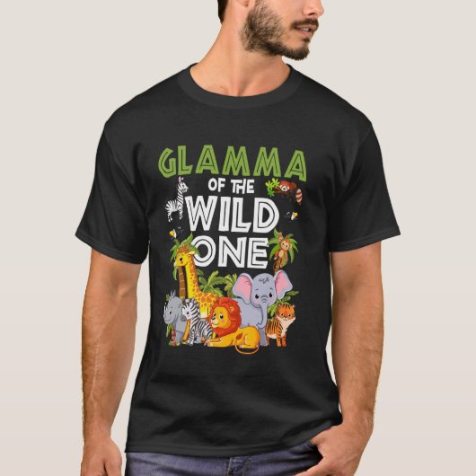 Glamma of the Wild One Zoo Birthday Safari Jungle T-shirt (Voorkant)