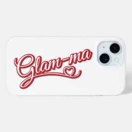 Glamma rood/wit op wit iPhone 15 case