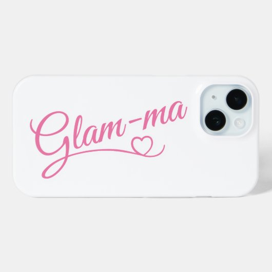 Glamma roze op wit Case-Mate iPhone case (Achterkant (horizontaal))