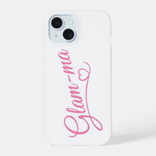 Glamma roze op wit iPhone 15 case