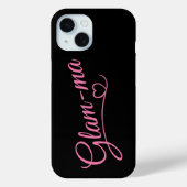 Glamma roze op zwart Case-Mate iPhone case (Achterkant)