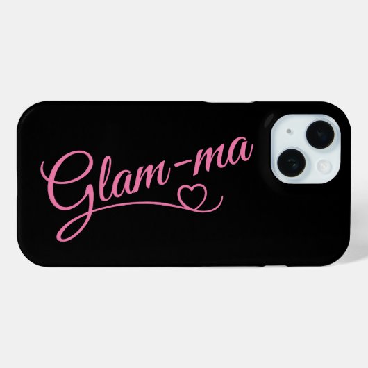 Glamma roze op zwart Case-Mate iPhone case (Achterkant (horizontaal))