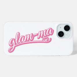 Glamma roze/wit op wit iPhone 15 case
