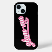 Glamma roze/wit op zwart Case-Mate iPhone case (Achterkant)