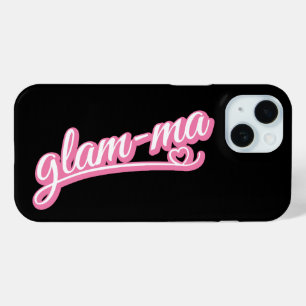 Glamma roze/wit op zwart iPhone 15 case