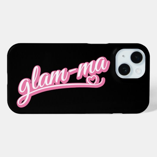 Glamma roze/wit op zwart Case-Mate iPhone case (Achterkant (horizontaal))