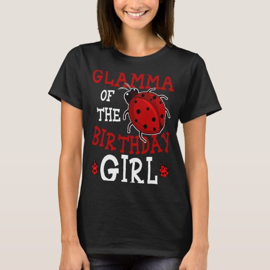 Glamma van het meisje van de geboorte, Ladybug Bda T-shirt (Voorkant)