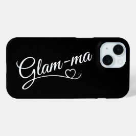 Glamma wit op zwart iPhone 15 case