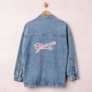 Glamma wit/roze denim jas denim jacket