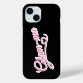 Glamma wit/roze op zwart Case-Mate iPhone case (Achterkant)