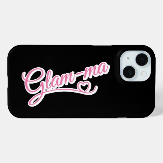 Glamma wit/roze op zwart Case-Mate iPhone case (Achterkant (horizontaal))