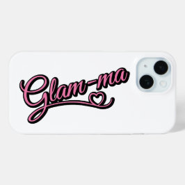 Glamma zwart/roze op wit iPhone 15 case