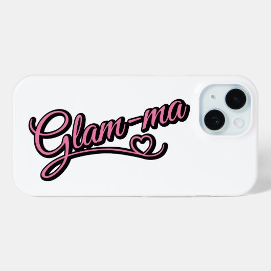 Glamma zwart/roze op wit Case-Mate iPhone case (Achterkant (horizontaal))