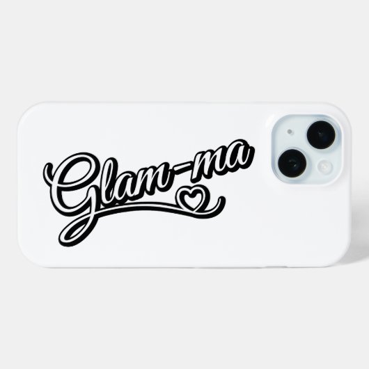 Glamma zwart/wit op wit Case-Mate iPhone case (Achterkant (horizontaal))