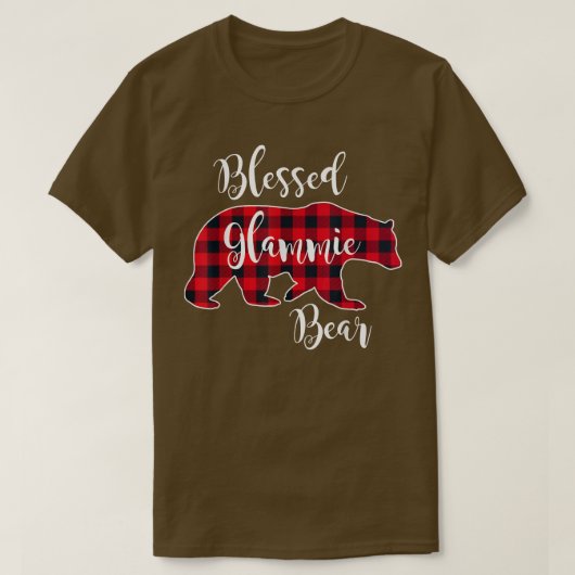Glammie Beer Rood buffelblok Groot T-shirt (Design voorkant)