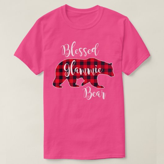 Glammie Beer Rood buffelblok Groot T-shirt (Design voorkant)