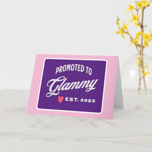 Glammy Est. 2023 voor grootmoeder Kaart (Gele Bloem)